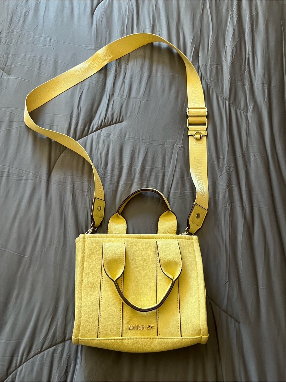 Yellow Crossbody Tote Bag with Removable Strap
